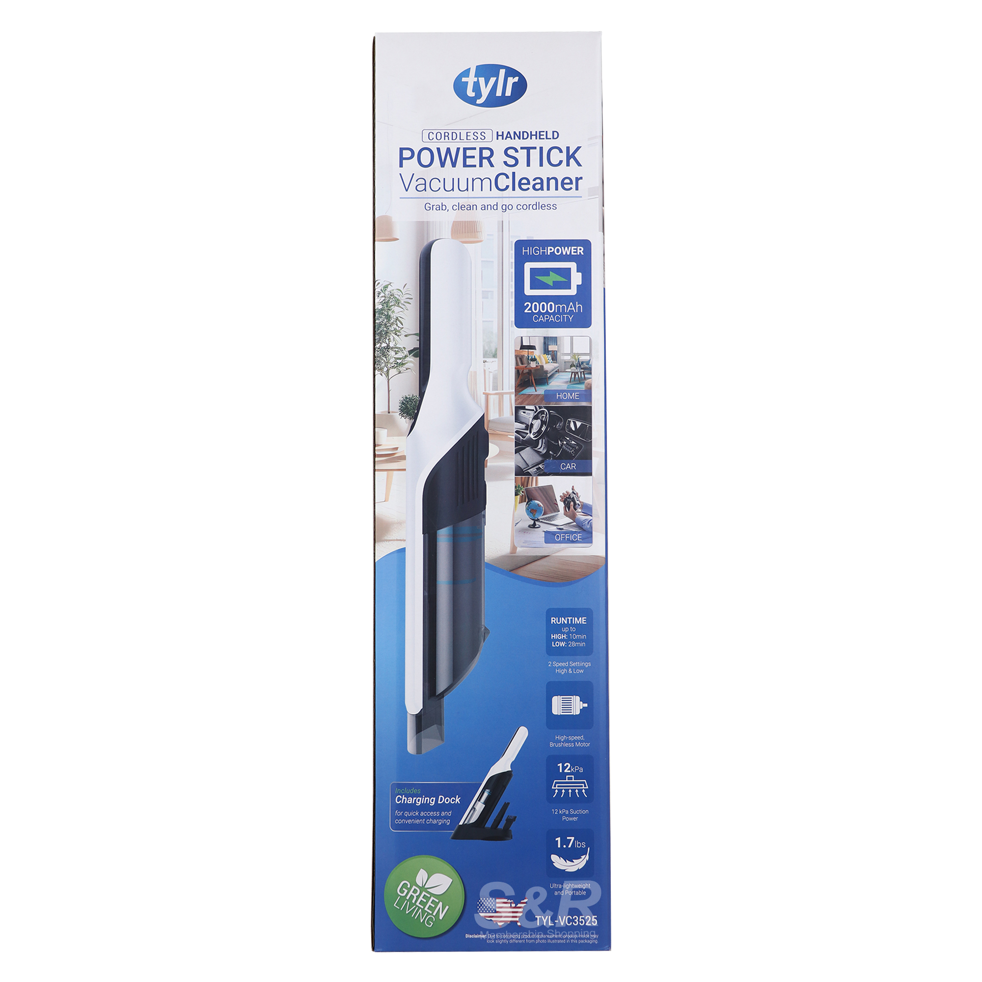 Tylr Handheld Power Stick Vaccum Cleaner Cordless TYL-VC3525